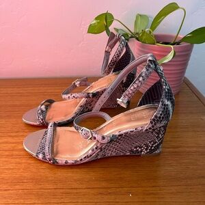 Ted Baker Weliin Animal Print Leather Wedges 36.5/6